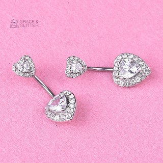 [grace & Long Lanh] Khuyên Rốn Hình Trái Tim Pha Lê Lấp Lánh