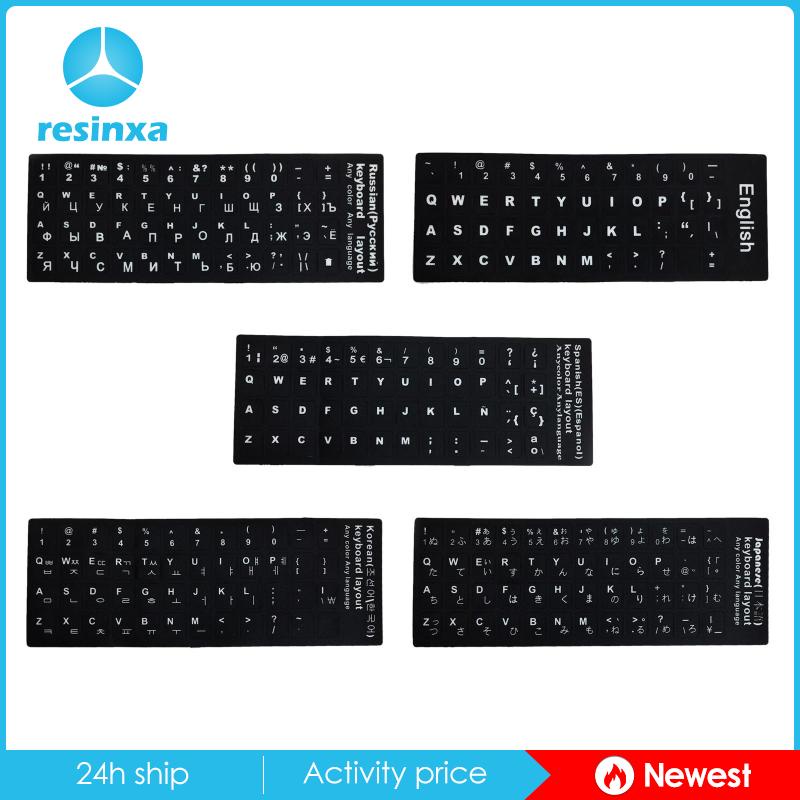 Miếng Dán Màu Đen In Chữ Siêu Bền Trang Trí Bàn Phím laptop Máy Tính Để Bàn