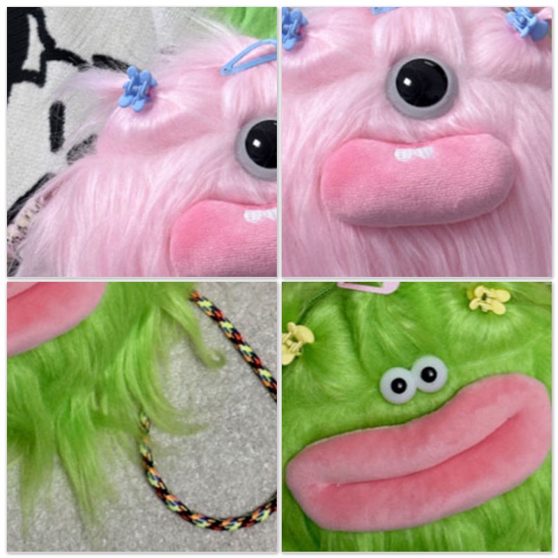 Túi Đeo Chéo Hình Búp Bê Hoạt Hình Bằng Lông Nhung Dễ Thương Xinh Xắn