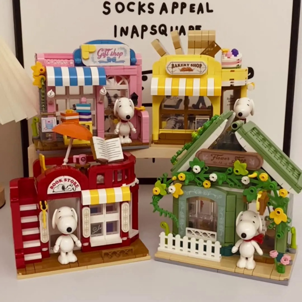 Mô Hình Đồ Chơi Lắp Ráp diy Hình Chú Chó snoopy Cổ Điển Sáng Tạo Phù Hợp Làm Quà Giáng Sinh