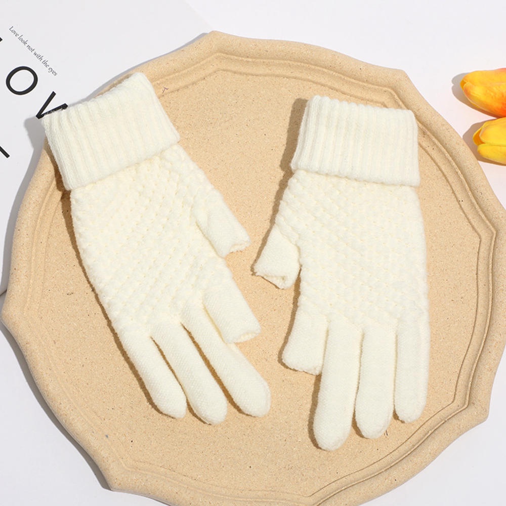 Thời Trang Đôi Găng Tay Len Hở Ngón Ấm Áp Cho Bé