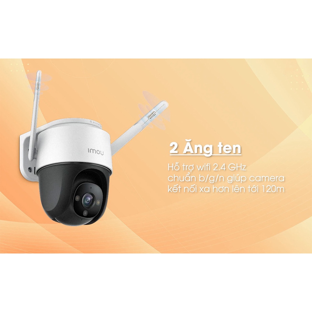 Camera Wifi không dây ngoài trời IMOU  S42FP có màu ban đêm, xoay 360 độ - Hàng chính hãng