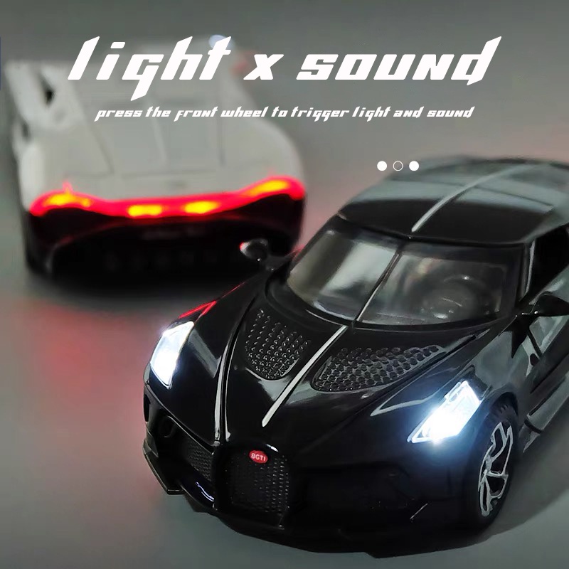 Mô Hình Xe Ô Tô Bugatti La Voiture Noire Bằng Hợp Kim Tỉ Lệ 1: 32 Có Đèn Và Nhạc Và Đèn Xinh Xắn tặng ô tô