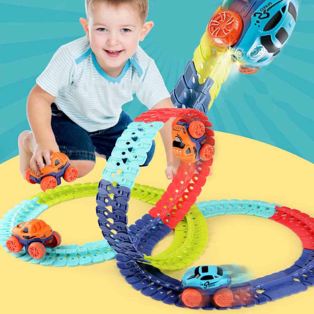 Changeable Track fexible rail track racing car kids electric car toy set