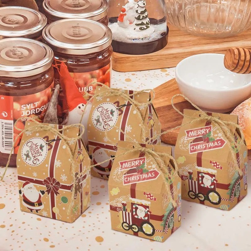 Hộp Giấy kraft Đựng Kẹo / Quà Giáng Sinh / Năm Mới / Ông Già Noel / Người Tuyết