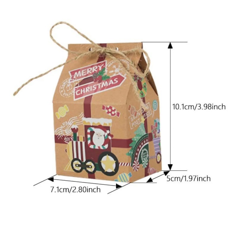 Hộp Giấy kraft Đựng Kẹo / Quà Giáng Sinh / Năm Mới / Ông Già Noel / Người Tuyết