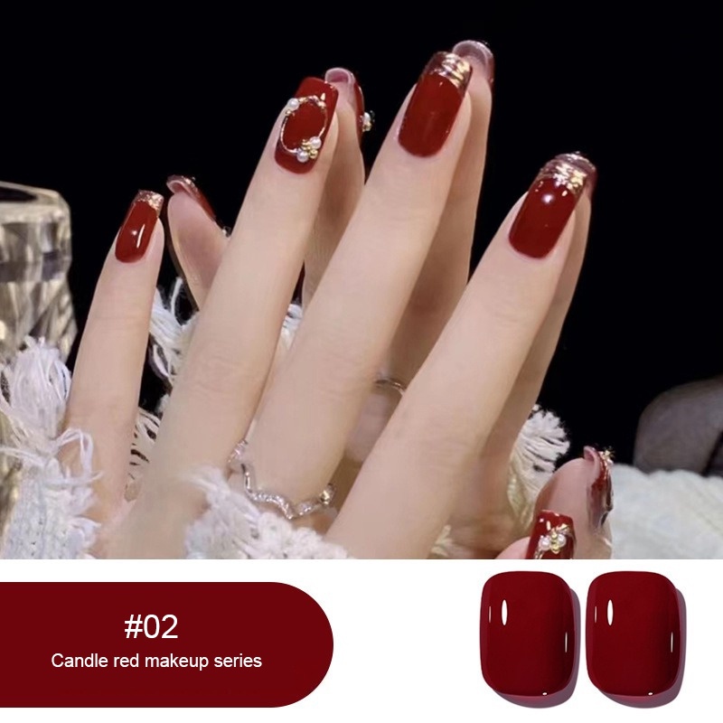 Gluezi Mùa Thu Đông Đỏ Sơn Móng Tay Cao Cấp Màu Đỏ Anh Đào Đồng Màu Lễ Kỷ Niệm Đám Cưới Sơn Móng Tay Đặc Biệt Sơn Móng Tay qusl