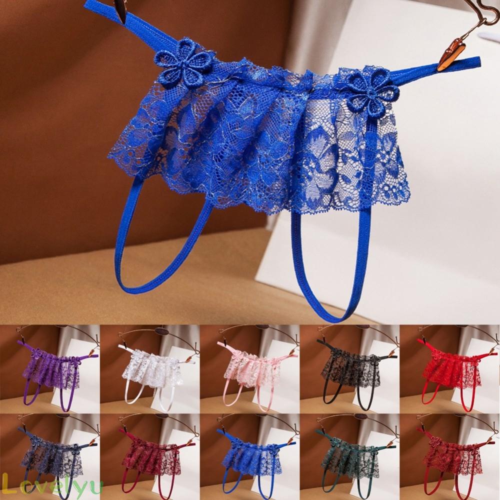 ⭐NEW ⭐Seductive Lace Lingerie G String Briefs with Open Crotch Women's Underwear