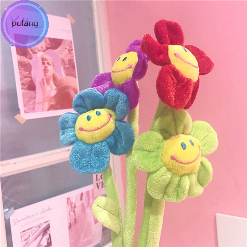 Pufang Đồ Chơi Khóa Rèm Cửa Hình Hoa Hướng Dương Mặt Cười Nhồi Bông Có Thể Uốn Cong Trang Trí Nhà Cửa vn