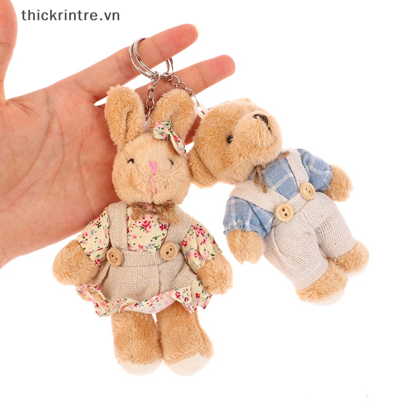 Th Móc Khóa Thỏ Nhồi Bông Mềm Mại Đáng Yêu Trang Trí Ba Lô / Túi Xách / Móc Khóa vn