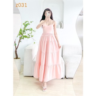 Đầm maxi 2 dây xòe tầng z031