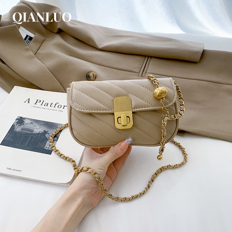 QIANLUO  túi đeo chéo mini 2023NEW Vintage Fashion THỂ THAO Phong Cách Hàn Quốc L91TRX2 42Z231021