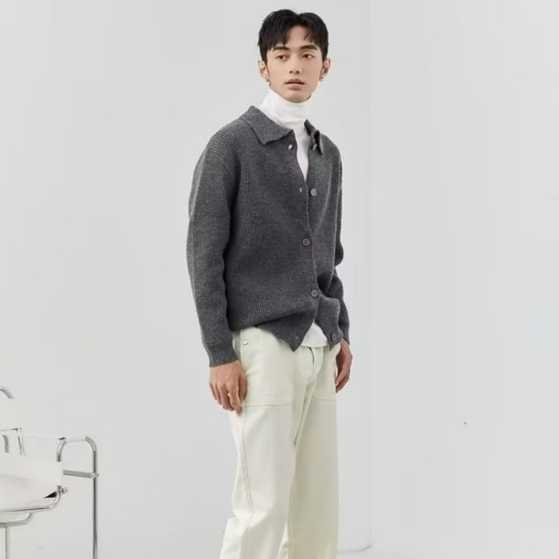 Áo Khoác cardigan Dệt Kim Phong Cách retro Thời Trang Thu Đông 2023 Cho Nam Giới