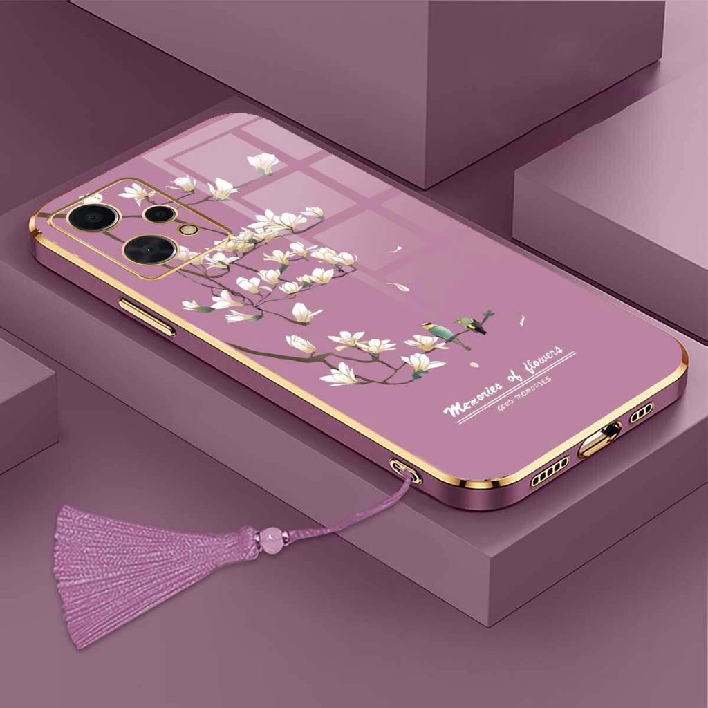 Ốp Điện Thoại Silicon In Hình Hoa Kèm Dây Đeo Cho realme 9 pro v25 realme q5 oppo k10x oneplus nord ce2 lite 5g