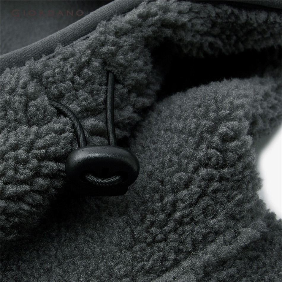 GIORDANO MEN Sherpa fleece loose hooded jacket 01073868