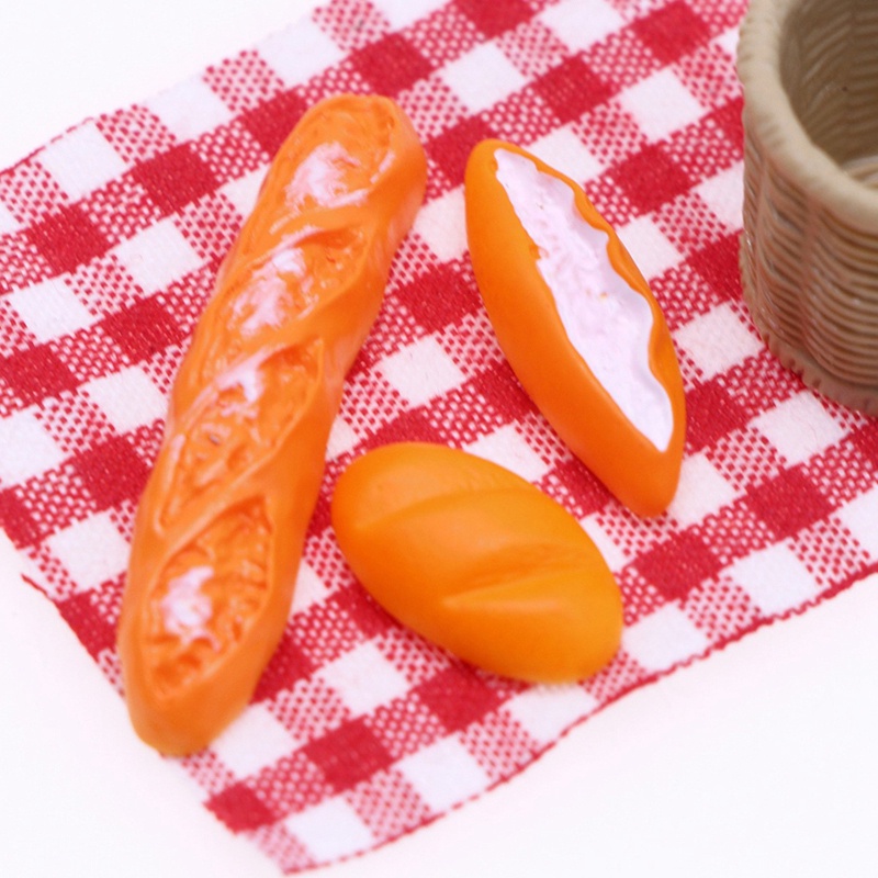Qing Đồ trang trí Bánh Mì baguette mini Trang Trí Nhà Búp Bê