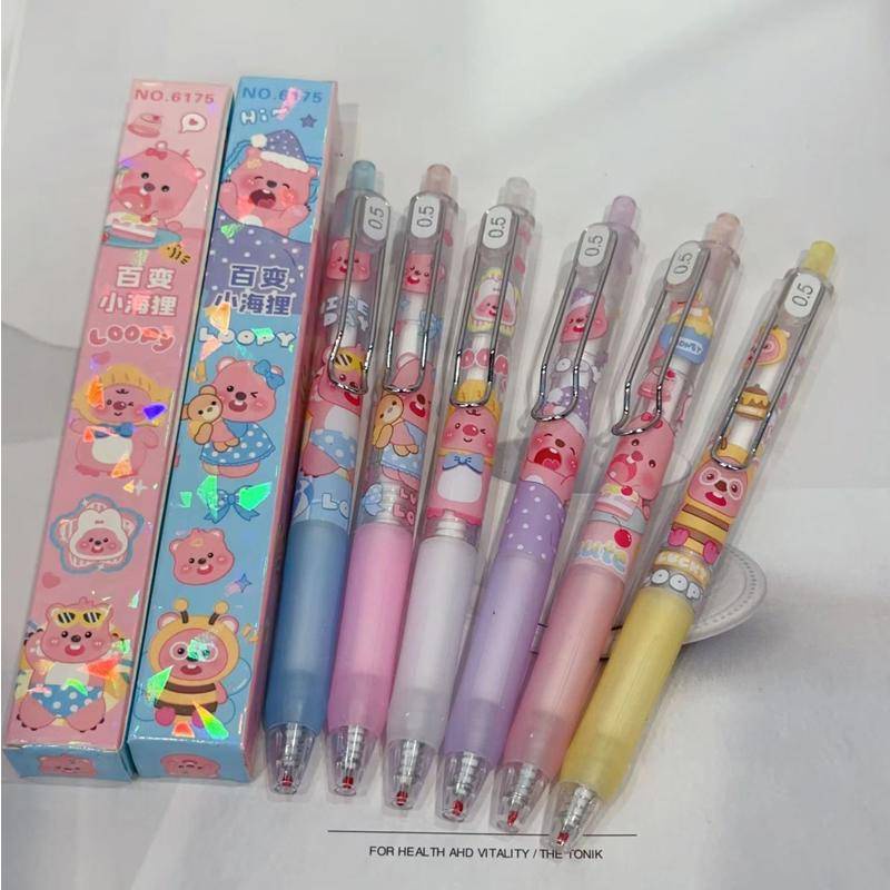 Ngẫu Nhiên 1 Hộp Bút Mực gel Hình Chim Cánh Cụt Nhỏ Pory Hoạt Hình Quà Tặng Sinh Nhật Cho Học Sinh