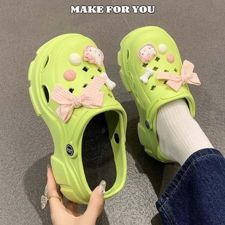 MY dép cross bánh mì dép dép bánh mì nữ Phóng khoáng Đế linh hoạt Hợp thời Cá tính B21H0K9 43Z231026