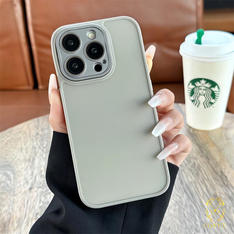 Ốp Điện Thoại Mặt Kính Chống Rơi Màu Trơn Cho iphone 15 14 13 12 11 pro max 14 pro 15 pro