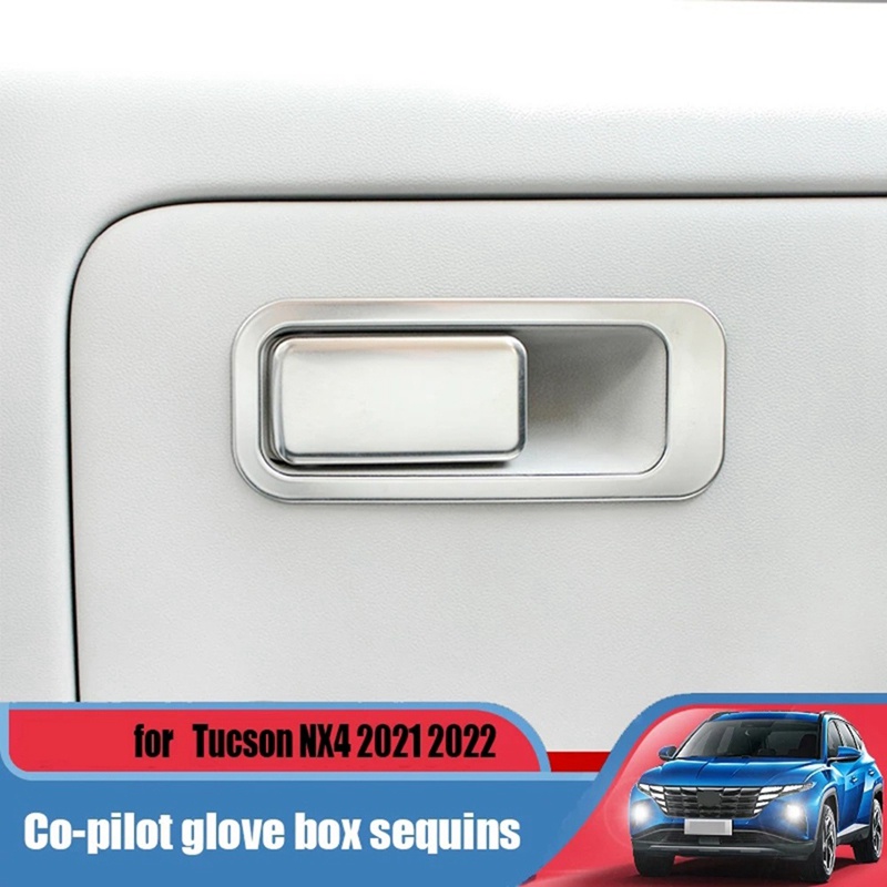 Set 2 Viền Bọc Tay Vịn Xe Hơi hyundai tucson nx4 2021 2022 Màu Bạc