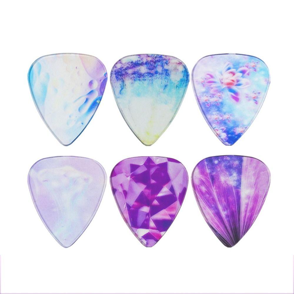 Set 6 Miếng Gảy Đàn guitar 0.81mm 1.5mm Trong Suốt Hình Trái Tim