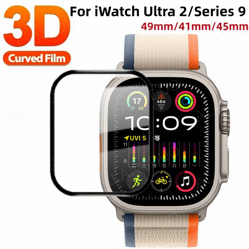 Kính Cường Lực Cong 3D Cho iWatch Ultra 2 49mm Series 9 41mm 45mm SE 38mm 40mm 42mm 44mm iWatch Ultr