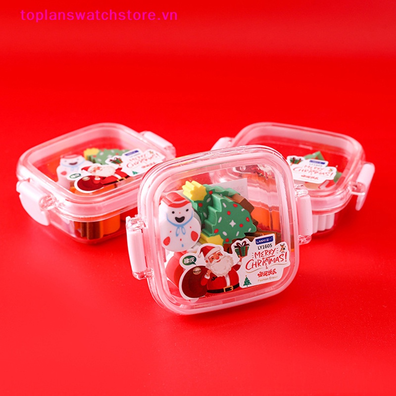 Set 4 / 5 / 8 Cục Tẩy Hình Ông Già Noel / Người Tuyết / Găng Tay 3d Dễ Thương Sáng Tạo Thích Hợp Làm Quà Tặng Văn Phòng / Trường Học vn