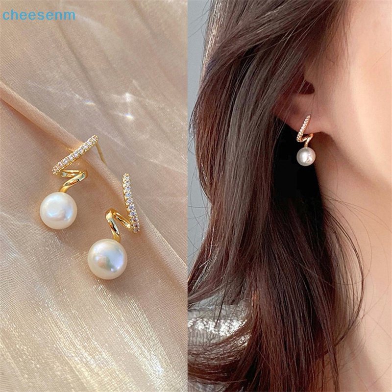 1 Cặp Bông Tai Đính Đá Ngọc Trai Nhân Tạo Thời Trang Dành Cho Nữ