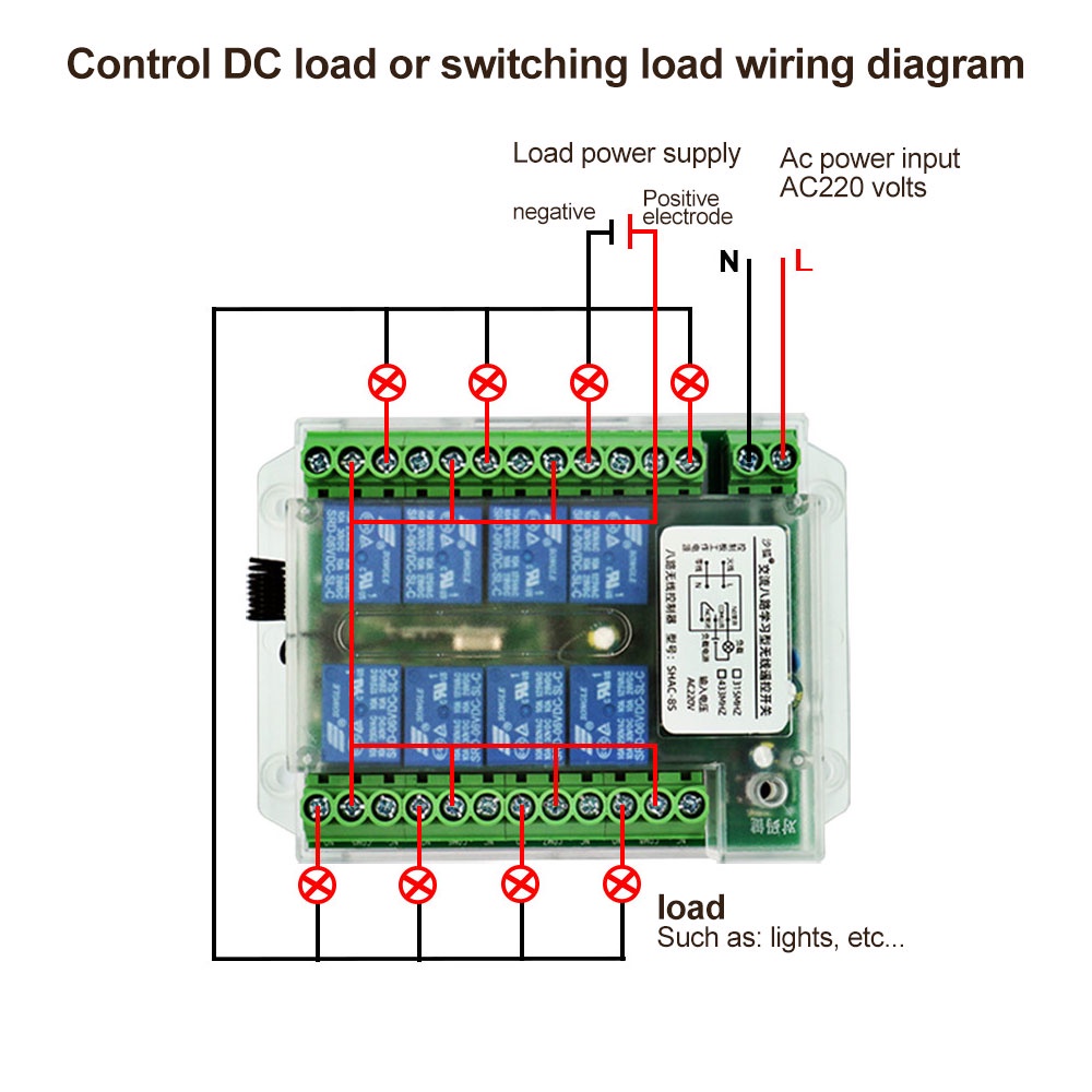 DIYMORE Công Tắc Điều Khiển Đèn led Không Dây dc8-86v ac110-275v 8ch