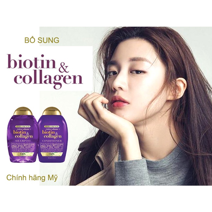 Dầu gội xả Biotin Collagen tím giúp nuôi dưỡng, phục hồi, kích thích mọc tóc, ngăn rụng tóc 385 ml -shoppvc