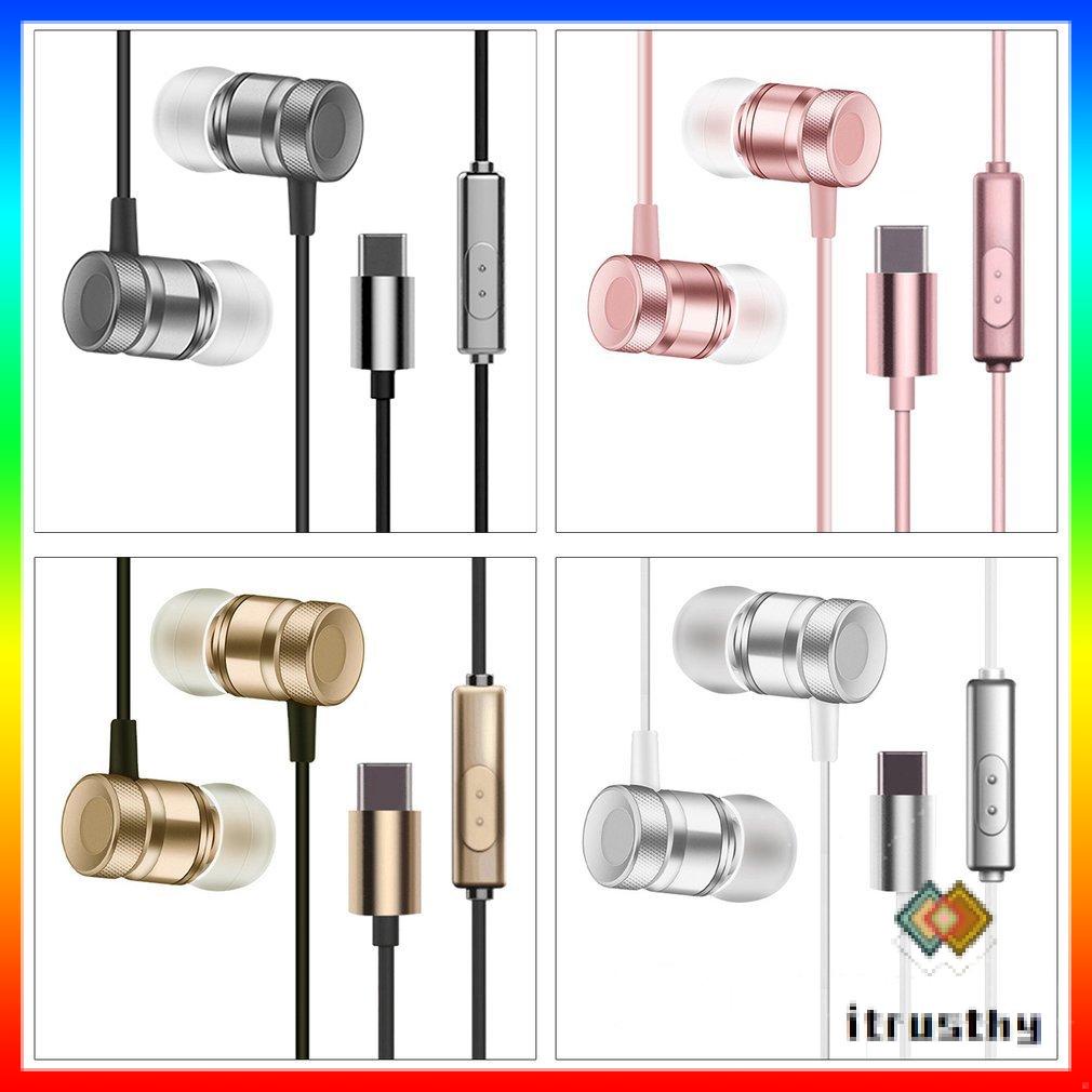 USB Type-C In-Ear Kim Loại Tai Nghe Tai Nghe Có Dây Có Mic Stereo Hansfree Gọi Type-C Tai Nghe Kỹ Thuật Số Tai Nghe Nhét Tai Cho Letv