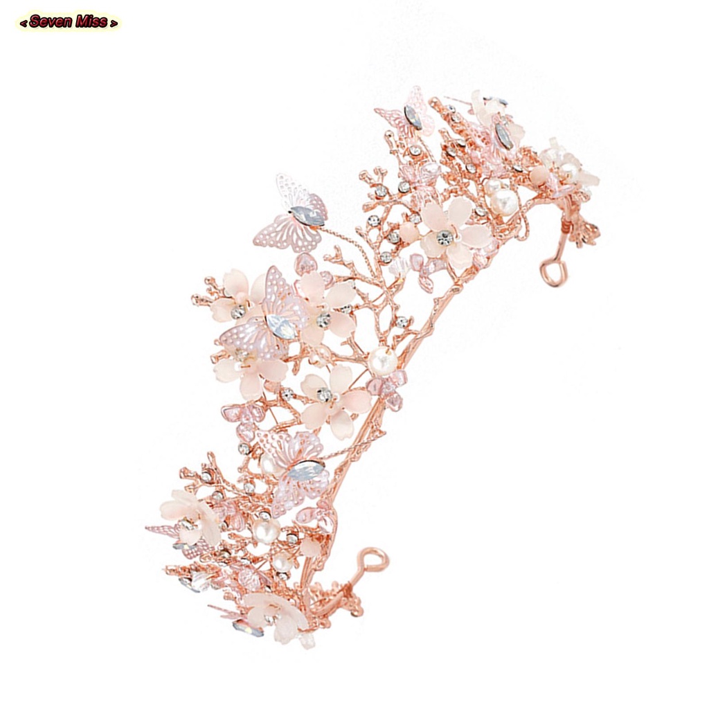 Vương Miện Cô Dâu Hình Bướm Vàng Lấp Lánh