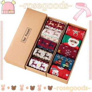 Set 5 Đôi Vớ Len cotton Dày Thời Trang Giáng Sinh unisex