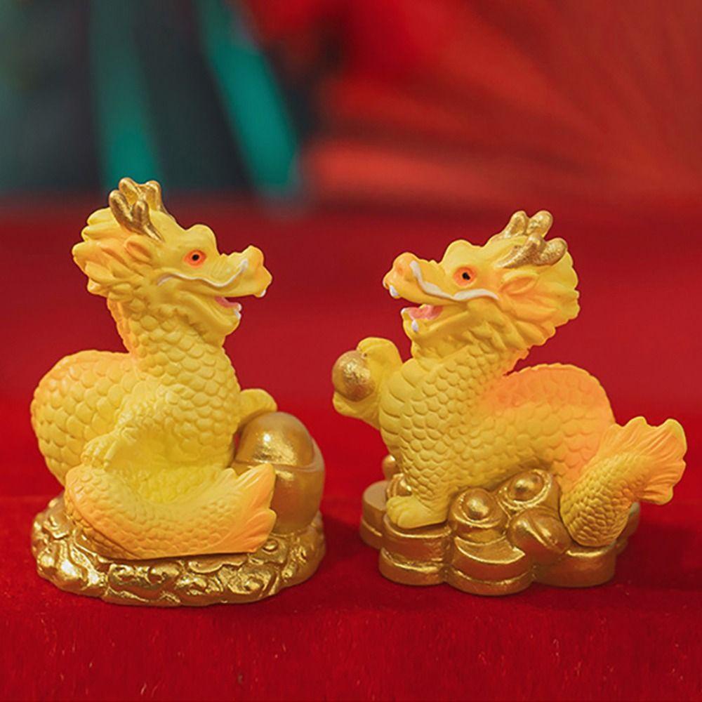 1 Tượng Rồng Vàng mini Trang Trí Tiểu Cảnh / Xe Hơi / Năm Mới