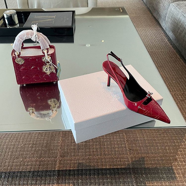 Hàng sẵn có Giày cao gót mũi nhọn gợi cảm Giày cao gót gót lưng rỗng Giày cao gót