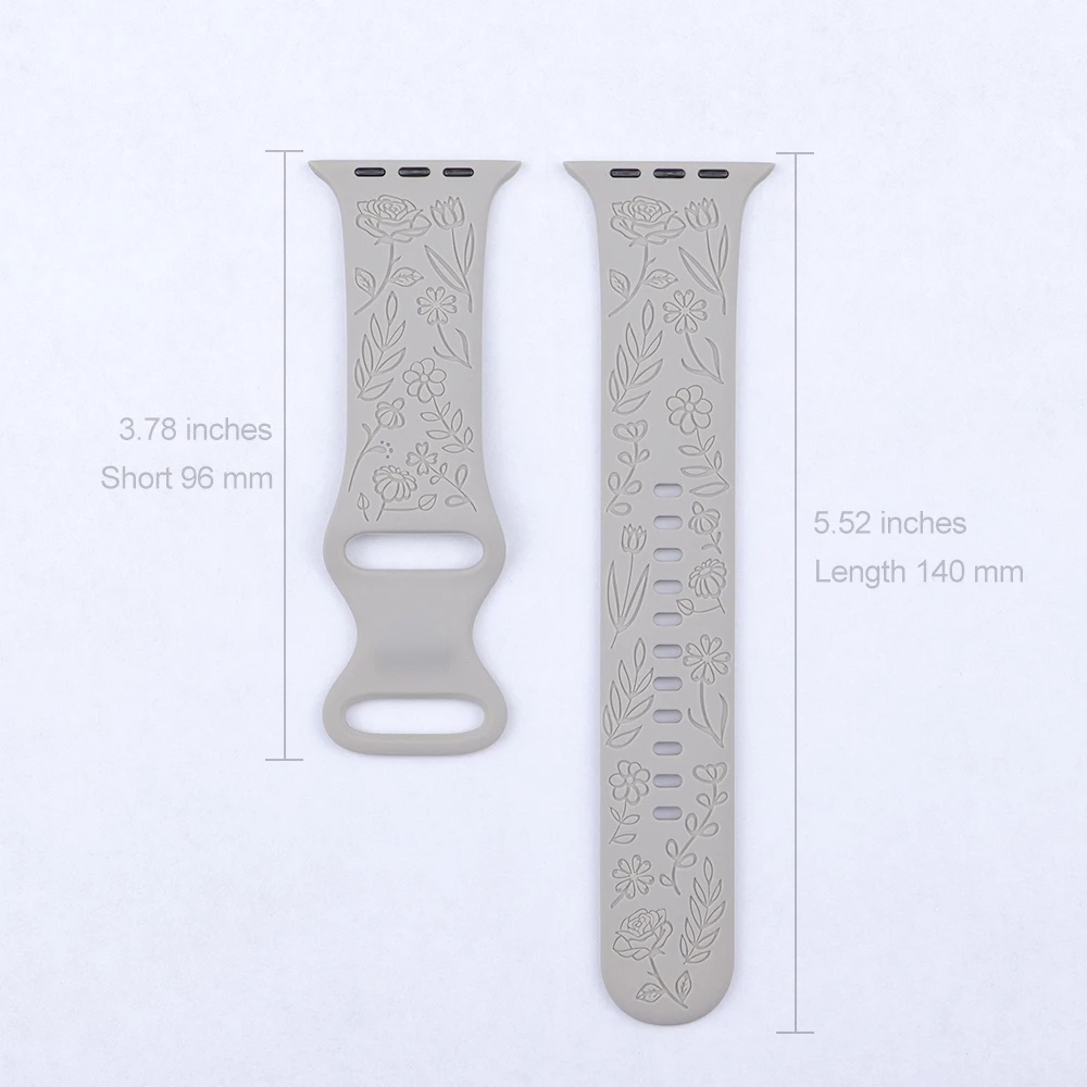 Dây Đeo Đồng Hồ Bằng silicone In Hoa Cho apple watch ultra2 49mm 45mm 44mm 40 41mm i series 9 / 8 / 7 / 6 / 5 / 4 / se