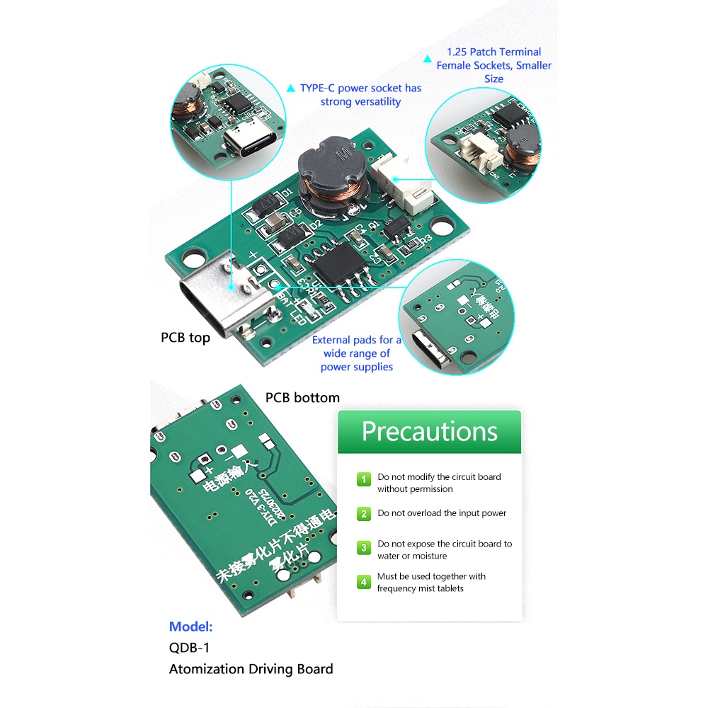 Aideepen dc5v usb Phun Sương Làm Ẩm Không Khí Bằng Sóng Siêu Âm diy Giao Diện Loại c ucb