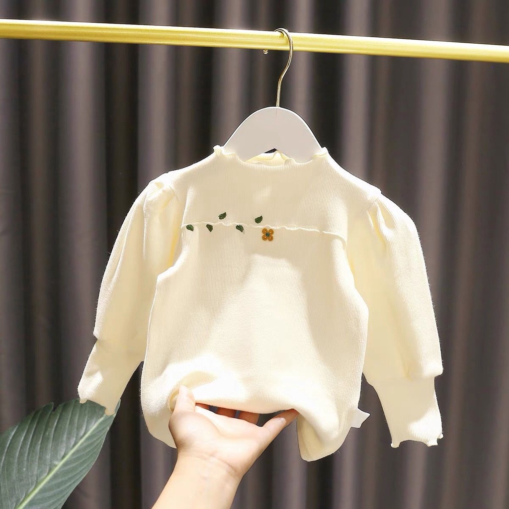 Áo Thun Dài Tay Co Giãn Thời Trang Dành Cho Bé Gái 1-5 Tuổi