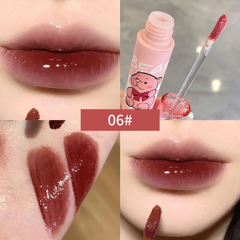 Yrshop Son Kem Hiệu Ứng Gương Dễ Thương Vui Nhộn Không Thấm Nước Không Dễ Phai Màu Trang Điểm Tự Nhiên Cho Người Mới Bắt Đầu Ge bear Màu Sắc