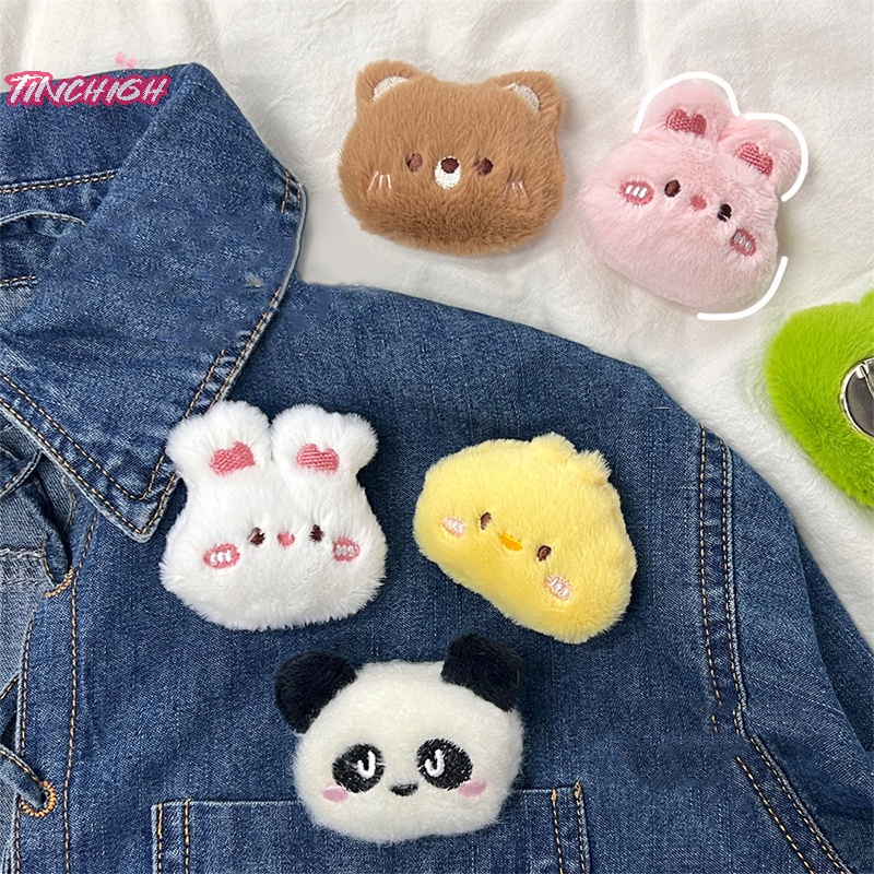 Ghim Cài Áo Hình Thú Nhồi Bông / Gấu / Thỏ / Gà / Gấu Trúc Hoạt Hình Dễ Thương Cá Tính Trang Trí Túi Xách