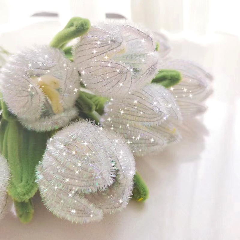 Set 100 Miếng Vải Sợi chenille 6mm * 30cm Làm Đồ Thủ Công
