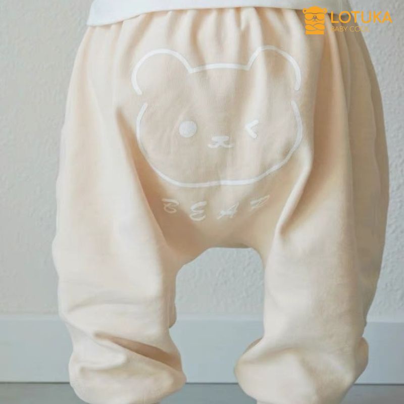 Quần Dài, Quần Lông Nhung Cao Cấp LOTUKA Ấm Áp Có Hình In Mông Cho Bé Mùa Thu Đông Size 3-12kg