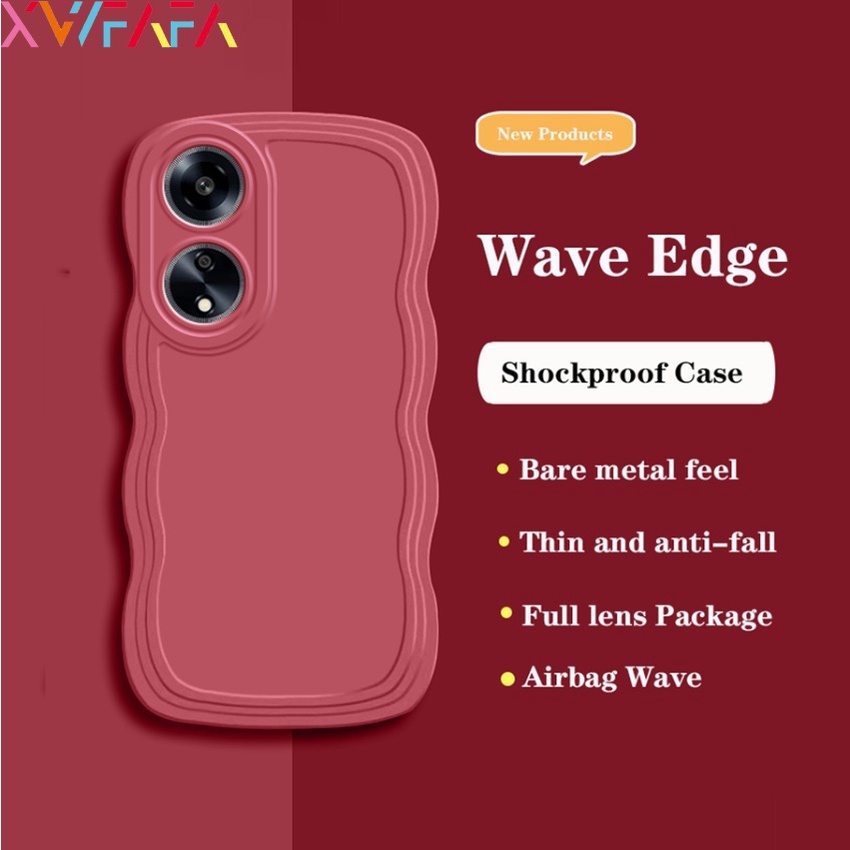 Ốp Điện Thoại Mềm Chống Sốc Viền Gợn Sóng Cho oppo reno 10 8 7 6 5 pro + a78 a58 a98 a9 a5 2020 r17 r15 find x6 pro 5g