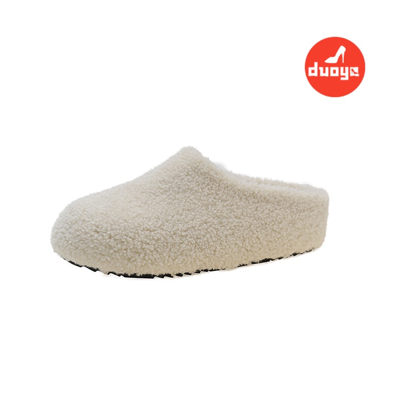 Duooya Dép Bông San Hô cotton Lông Cừu Dày Dặn Ấm Áp Đi Trong Nhà / Ngoài Trời Cho Nữ