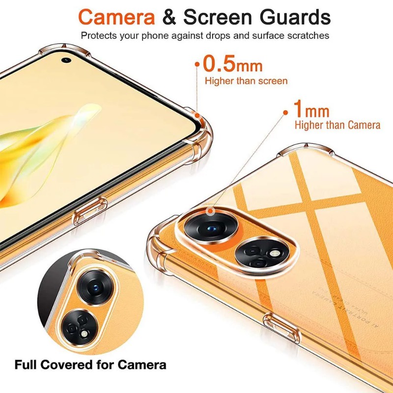 Sang Trọng Ốp Điện Thoại Silicon Trong Suốt Cho oppo a18 a17k a16k a15s a55 a38 a78 a76 a96 a77s a57 a95 a54 a74 a94 reno 10 8t pro a5 a9 2020