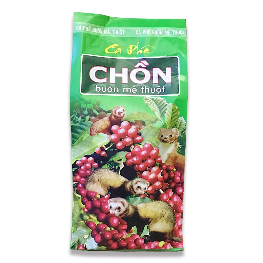 Cà phê pha phin đậm đà Chồn Buôn Mê Thuộc của công ty Cao Đại Nguyên 500gr 1 bịch chồn xanh