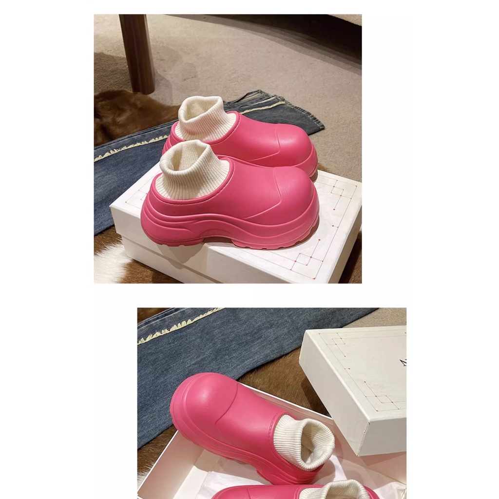 Không thấm nước Dép cotton  Lót Nhung Dày Dặn Giữ Ấm Thời Trang Mùa Đông Cho Nữ