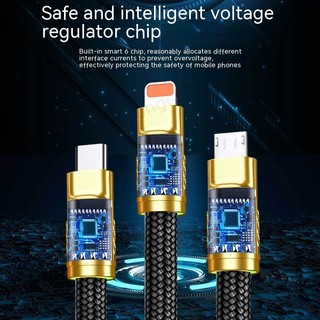 Cáp Sạc Nhanh 200w 3 Trong 1 6a Cho ios android type c