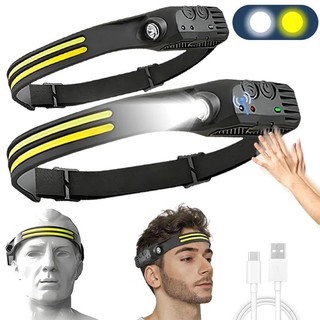 Đèn pin đội đầu cảm ứng cob đa năng sạc usb 4 chế độ sáng