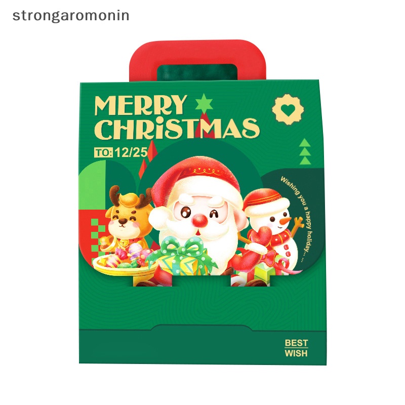 St Hộp Quà Tặng Giáng Sinh / Năm Mới Cầm Tay Hình Ông Già Noel eve Táo Dễ Thương